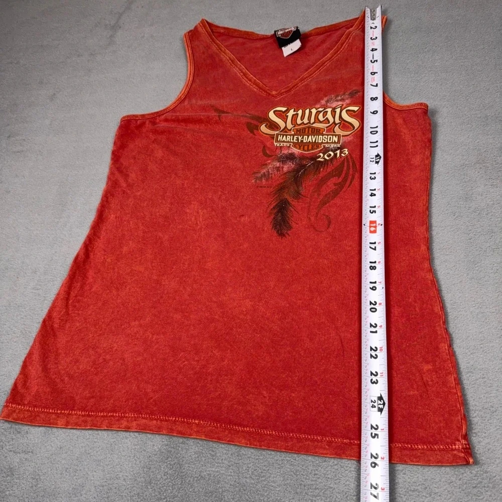 Harley Davidson Womens Tank Top L Sturgis 2013 Black Hills‎ Rapid City SD V Neck